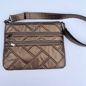 Lug Dazzle Metallic Walnut Front Pocket North South Crossbody NWOT